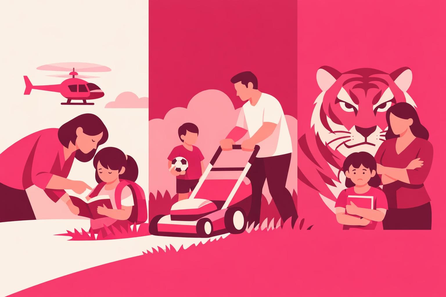 Helicopter parent vs lawnmower parent vs tiger parent: compared