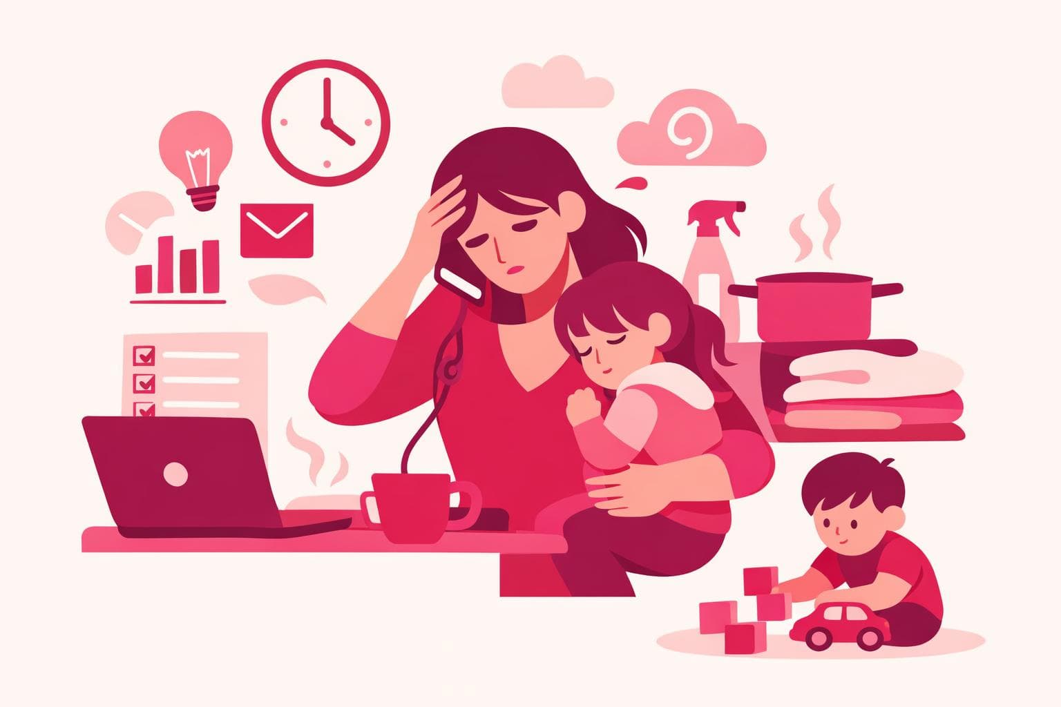 The mental load of running a business and a household: why mom entrepreneurs burn out